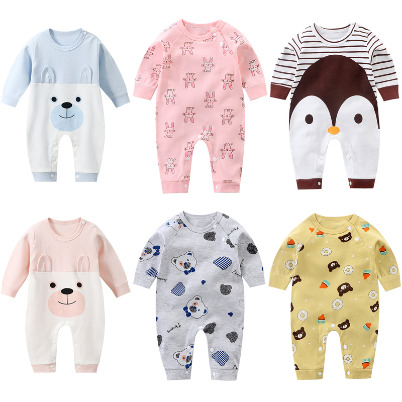 [Hoàn tiền 6%] Bodysuit cho bé , bộ body dài tay liền thân sơ sinh họa tiết đáng yêu 100% cotton hàng quảng châu cao cấp _ BD18