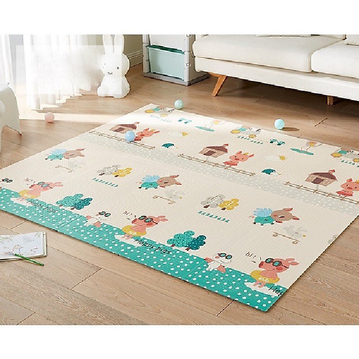 Thảm xốp XPE 2 mặt 1m8-2m 8ly chống nóng, chống trơn trượt cho bé