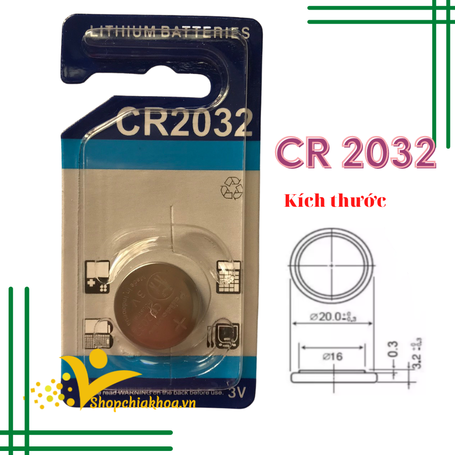 Pin cr 2032 hàng chuẩn loại vỉ 1 viên lắp cho điều khiển, thiết bị điện tử