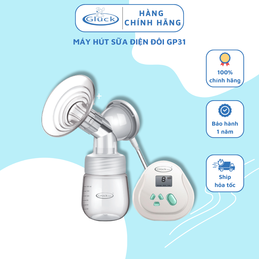 Máy hút sữa điện đôi mới, máy hút sữa nhỏ gọn tiện lợi cho các mẹ sử dụng không đau nhứt, máy hút sữa cầm tay GLUCK BABY