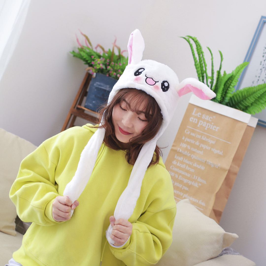 Nón tai thỏ giật mũ tai thỏ giật cử động 2 tai có sẵn