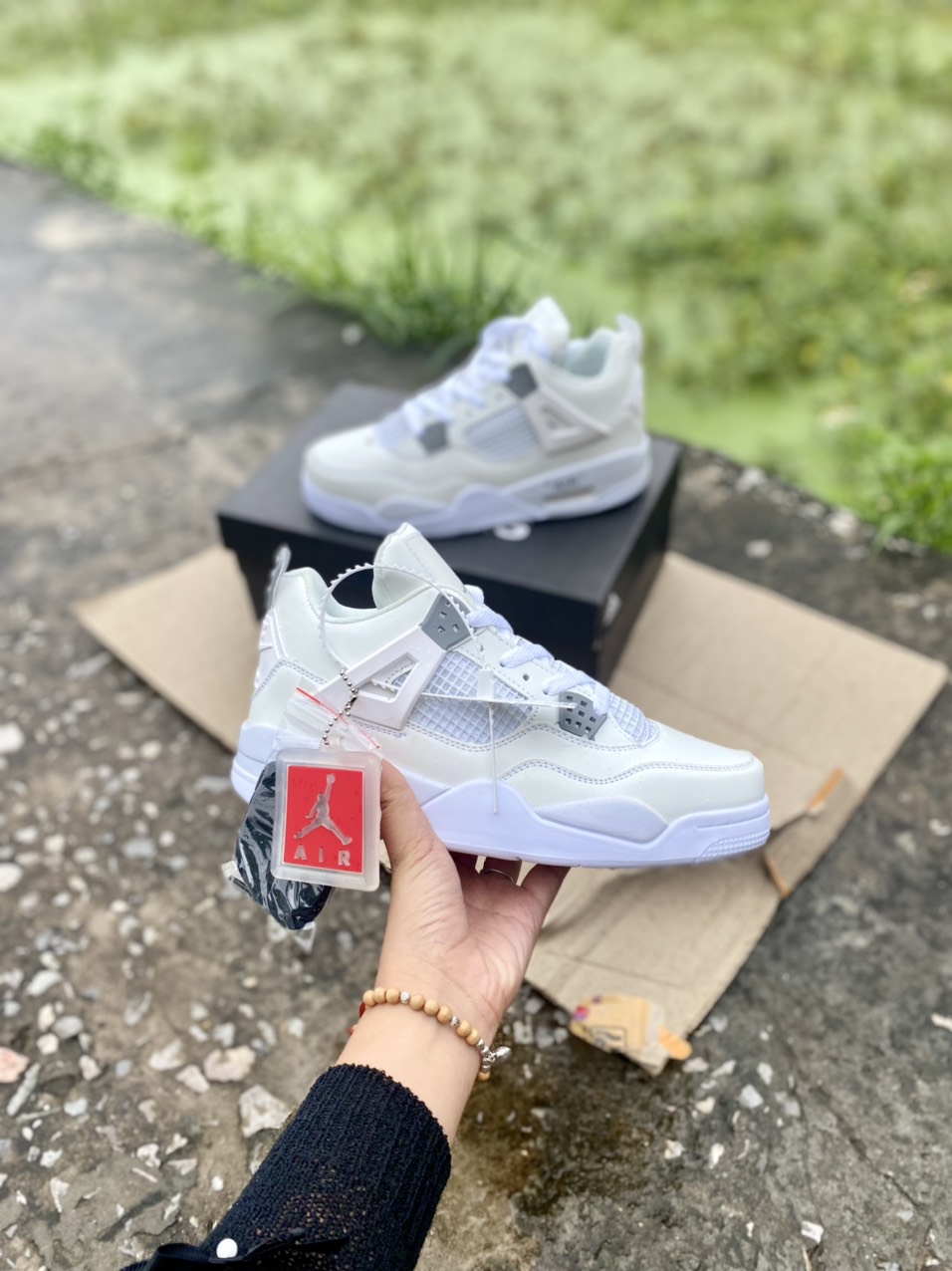 Giày sneaker jd4 full trắng d&p hàng siêu cấp