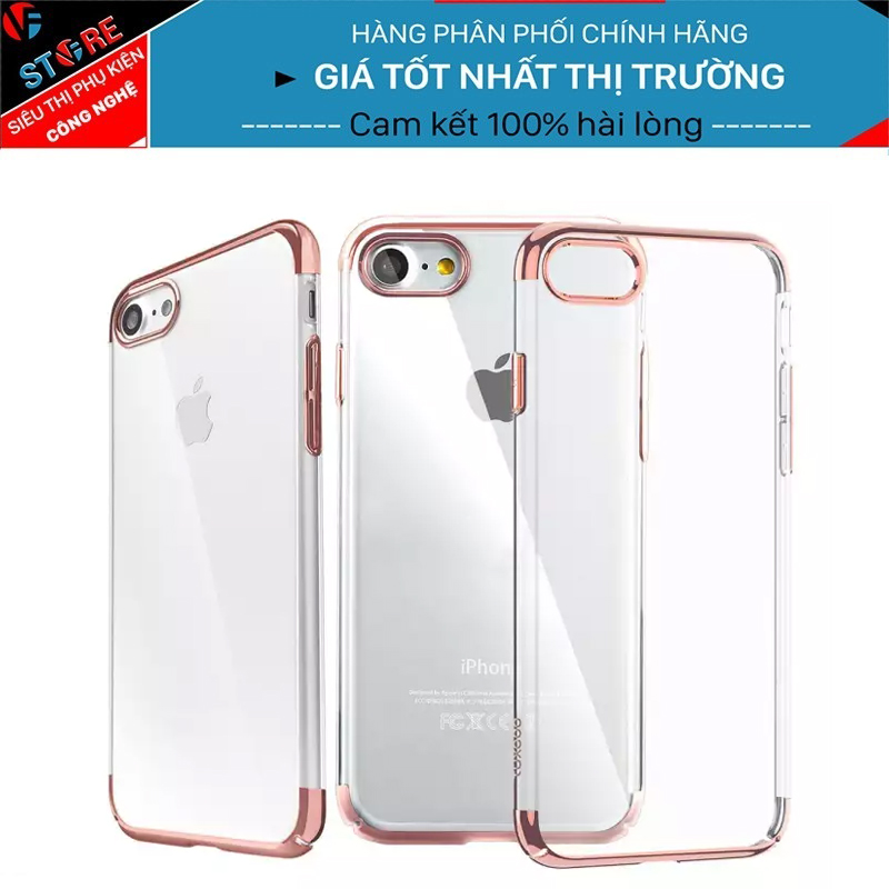 Ốp lưng mạ viền 3D trong suốt Tuxedo Elektro 3D cho iphone 7/8/SE2/7plus/8plus nhựa cứng, chống xước