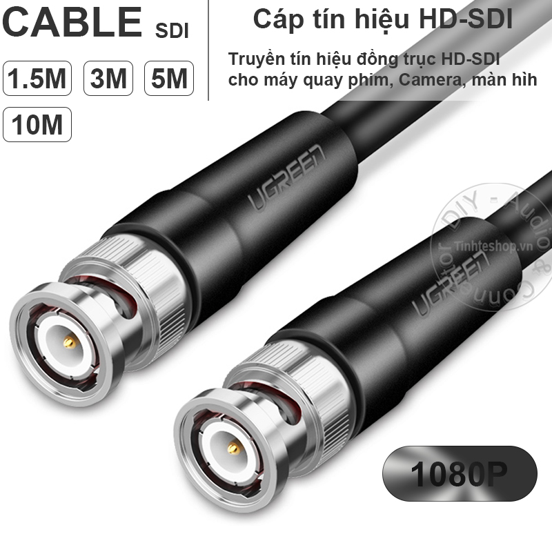 Dây cáp đồng trục sdi bnc 1080p ugreen sp103 1.5 đến 10 mét - cáp video sdi