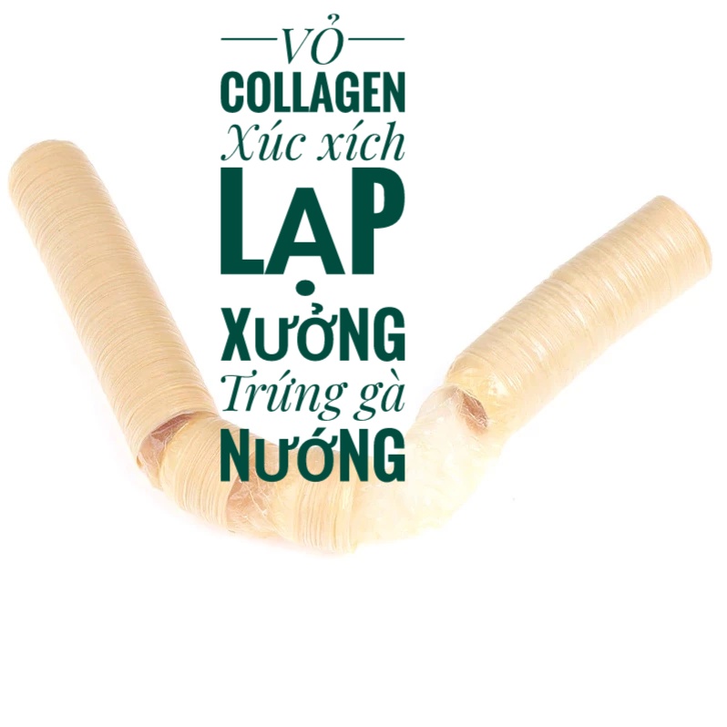Vỏ collagen viscofan làm xúc xích, lạp xưởng, trứng gà nướng phi 23 - 24