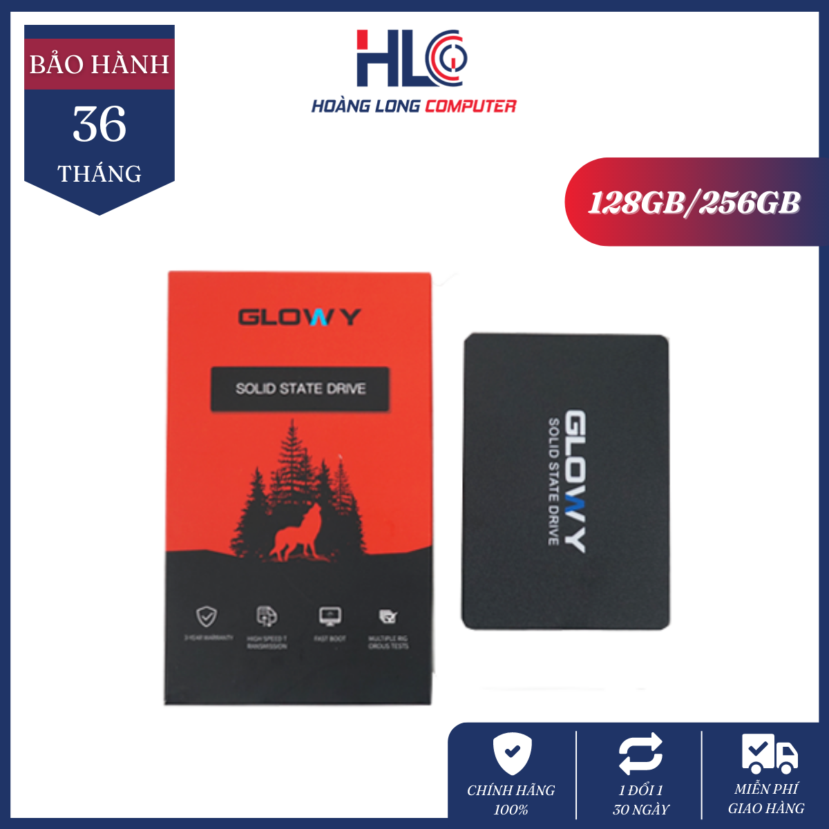 Ổ cứng ssd glowy 120gb sata3 6gb/s 2.5"inch - ổ cứng ssd chính hãng glowy bảo hành 36 tháng - hlc gaming