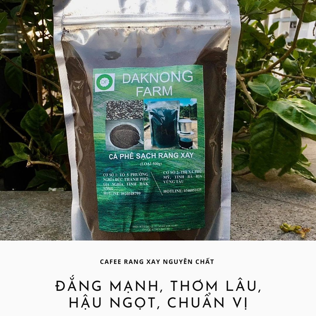 1kg cafe rang mộc daknong farm 100% nguyên chất rang xay dạng bột pha phin