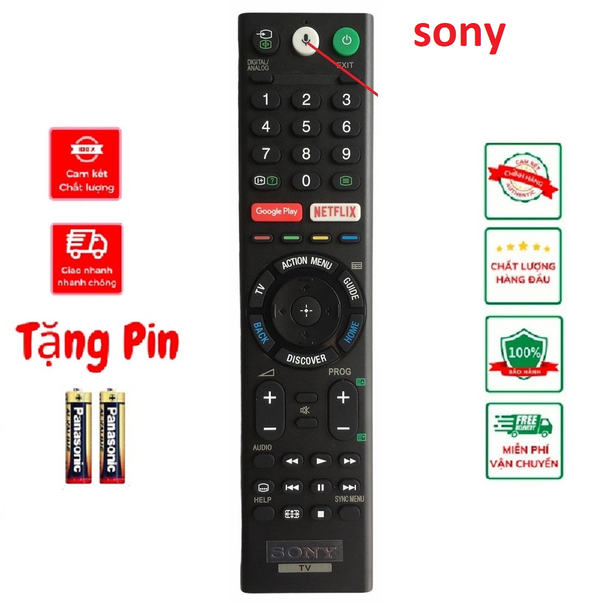 Điều khiển tivi sony giọng nói kd-49x7500f model rm-tx200p thay thế khiển zin tx310p,tx300p,tx300a