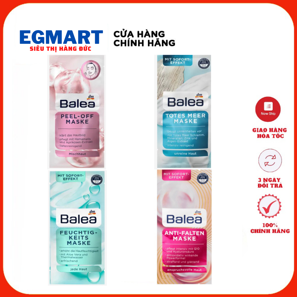 Mặt nạ Balea Đức dưỡng da trắng mịn, trẻ hóa da - 16ml - Hàng nội địa Bill Đức