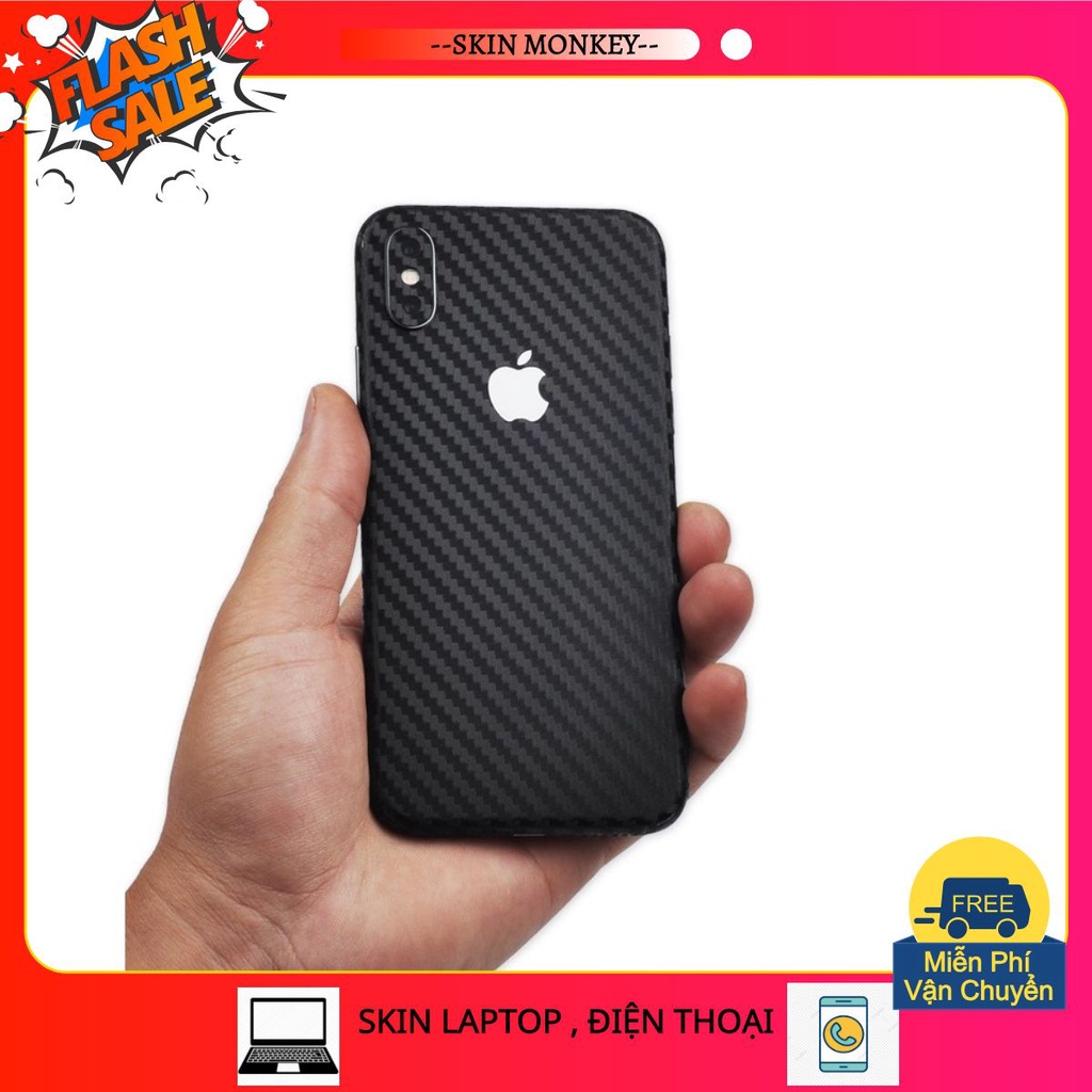 miếng dán skin vân carbon iphone 7 , 7 plus , iphone 8 , 8 plus