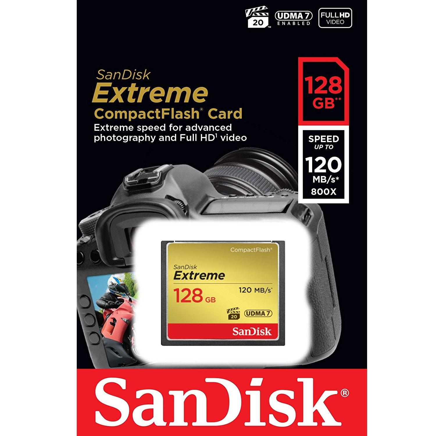 Thẻ nhớ compactflash sandisk extreme 128gb 800x 120mb/s phụ kiện 1986