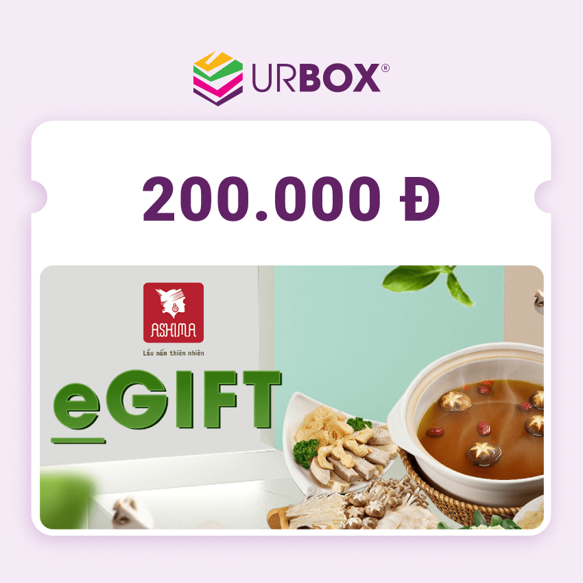 [Ashima | UrBox] Evoucher trị giá 200.000đ áp dụng tại các cửa hàng Ashima