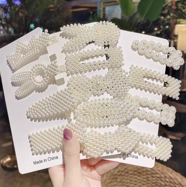 Set 5 kẹp tóc ngọc trai mẫu hàn quốc siêu dễ thương