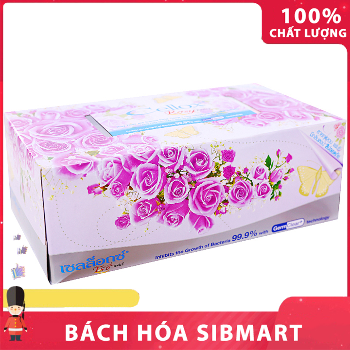 Khăn giấy thơm cellox rosy 2 lớp hộp 150 tờ - bách hóa sibmart - sa0105