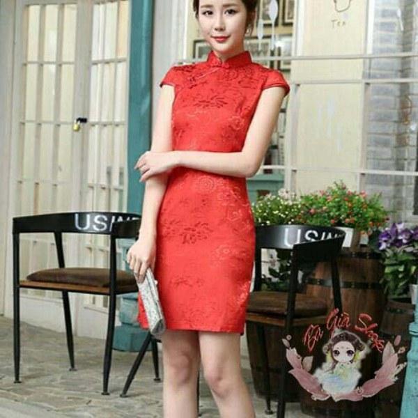 Sườn xám cổ điển sườn xám gấm