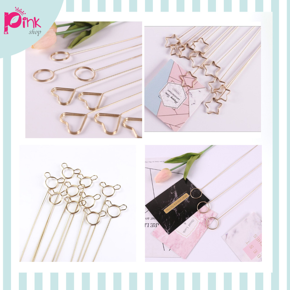 🎁Cây Gắn Thiệp Mời, Que Cài Thiệp Lên Bó Hoa, Quà Tặng: 5 loại hình – PK0036 🎉💫