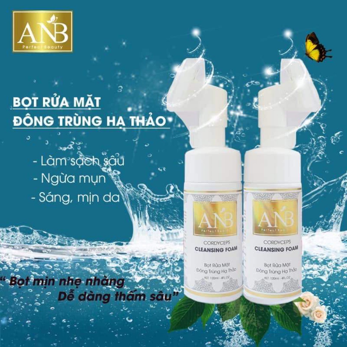 Bọt rửa mặt đông trùng hạ thảo anb