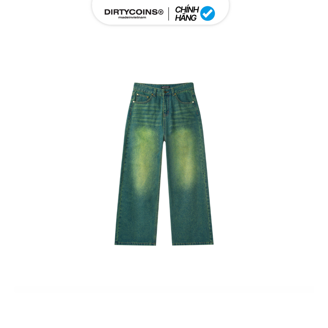 Quần Dirty Coins Baggy Jeans - Green Wash
