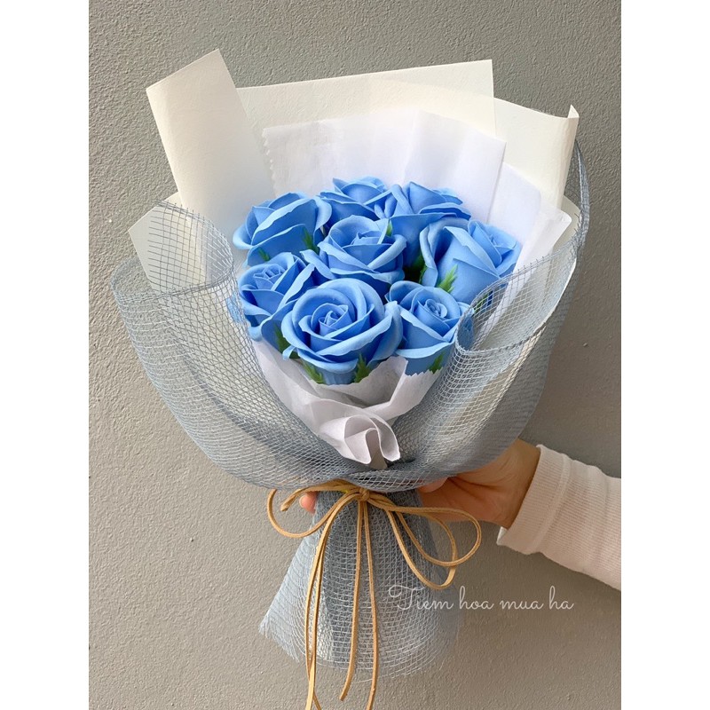 [Quà Tặng] Bó hoa sáp hoa hồng 4 lớp siêu xinh (thiệp+túi)-Quà sinh nhật, hội nghị, sự kiện, phụ nữ, lưu niệm, trang trí