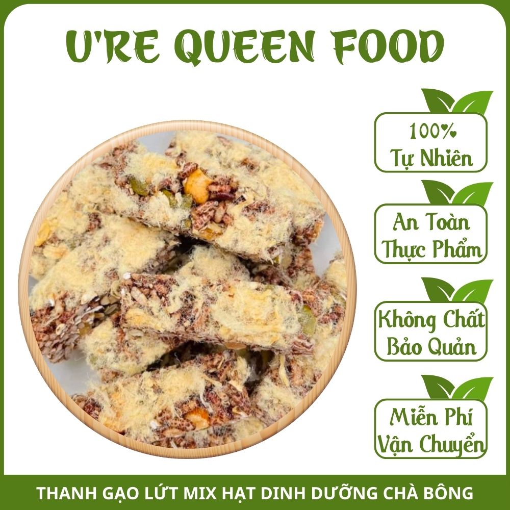 Thanh Gạo Lứt Mix Hạt Dinh Dưỡng Chà Bông Cao Cấp, Ăn Kiêng Lành Mạnh Thơm Ngon Bổ Dưỡng Tốt Cho Sức Khoẻ, Bánh Dinh Dưỡng Healthy, Tốt Cho Bà Bầu, Ăn Vặt Healthy Cho Dân Văn Phòng, Ăn Vặt Giảm Cân Đỉnh Cao - U're Queen Food