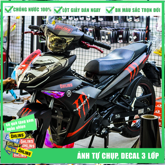 Tem xe exciter 150 💜 decal exciter 150 monster 💜 tem exciter đen nhám 💜 phiên bản mới 💜