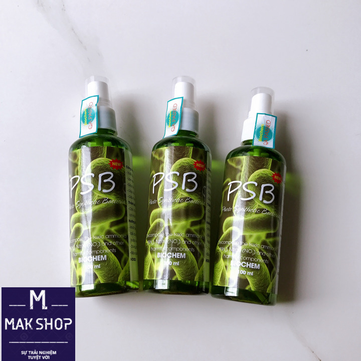 Combo 3 chai Vi Sinh Hồ Cá, Vi Khuẩn Quang Hợp Psb Chai Xịt 100ml , Loại màu Đỏ và Màu Xanh công dụng Như Nhau, chỉ Khác Màu Nhãn