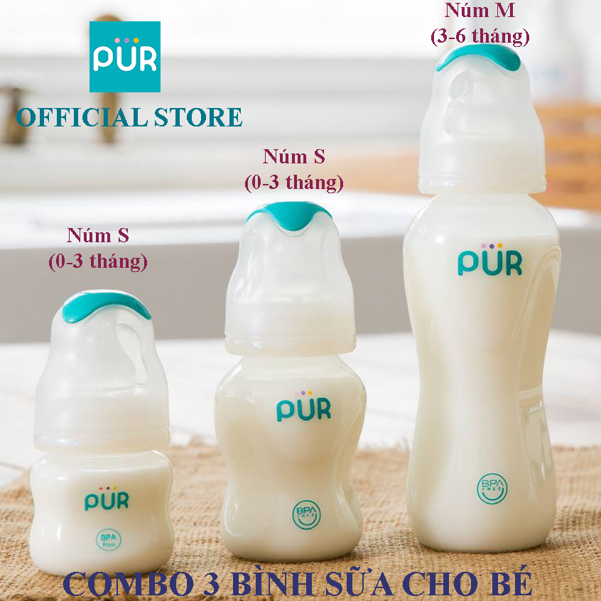 COMBO 3 BÌNH SỮA PUR ADVANCED 60ML, 125ML, 250ML