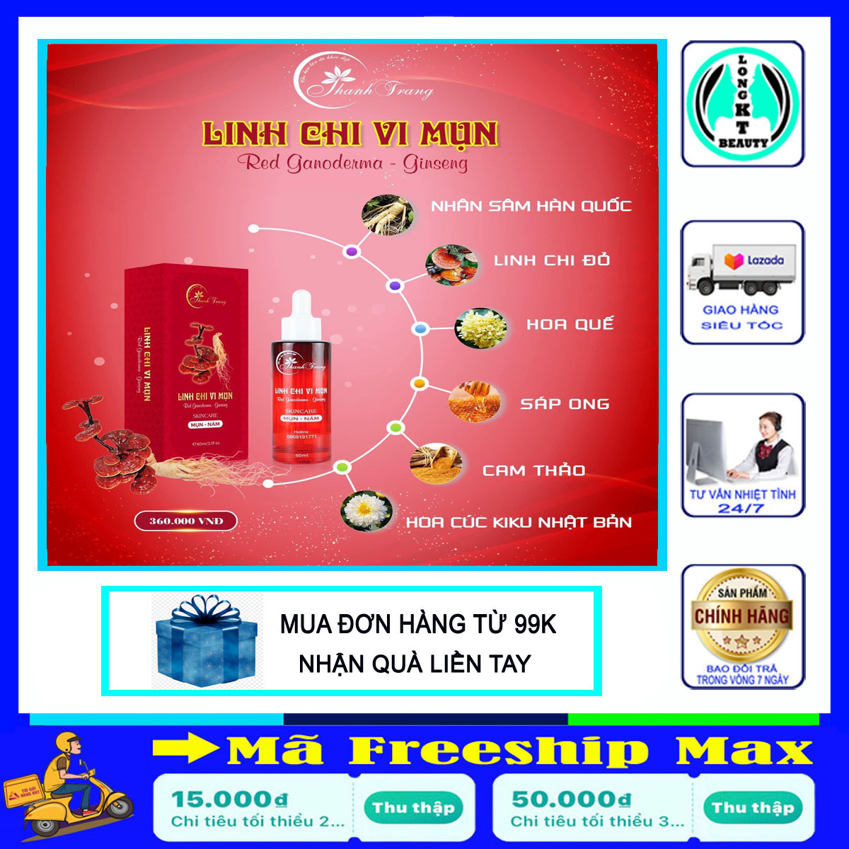 Thảo Dược Trừ Mụn Thâm Nám Sẹo Rỗ - Tái Tạo Da Thanh trang 60ml