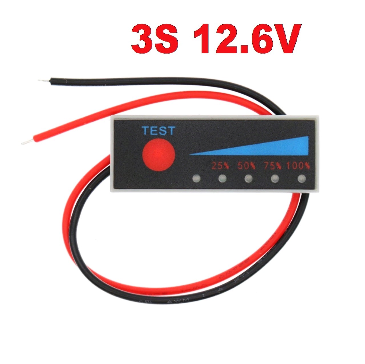 Mạch báo pin 3s 12,6v. Đồng hồ có 5 đèn led báo, hiển thị phần trăm pin còn lại cho khối pin 3s 12v - Hồng uyên