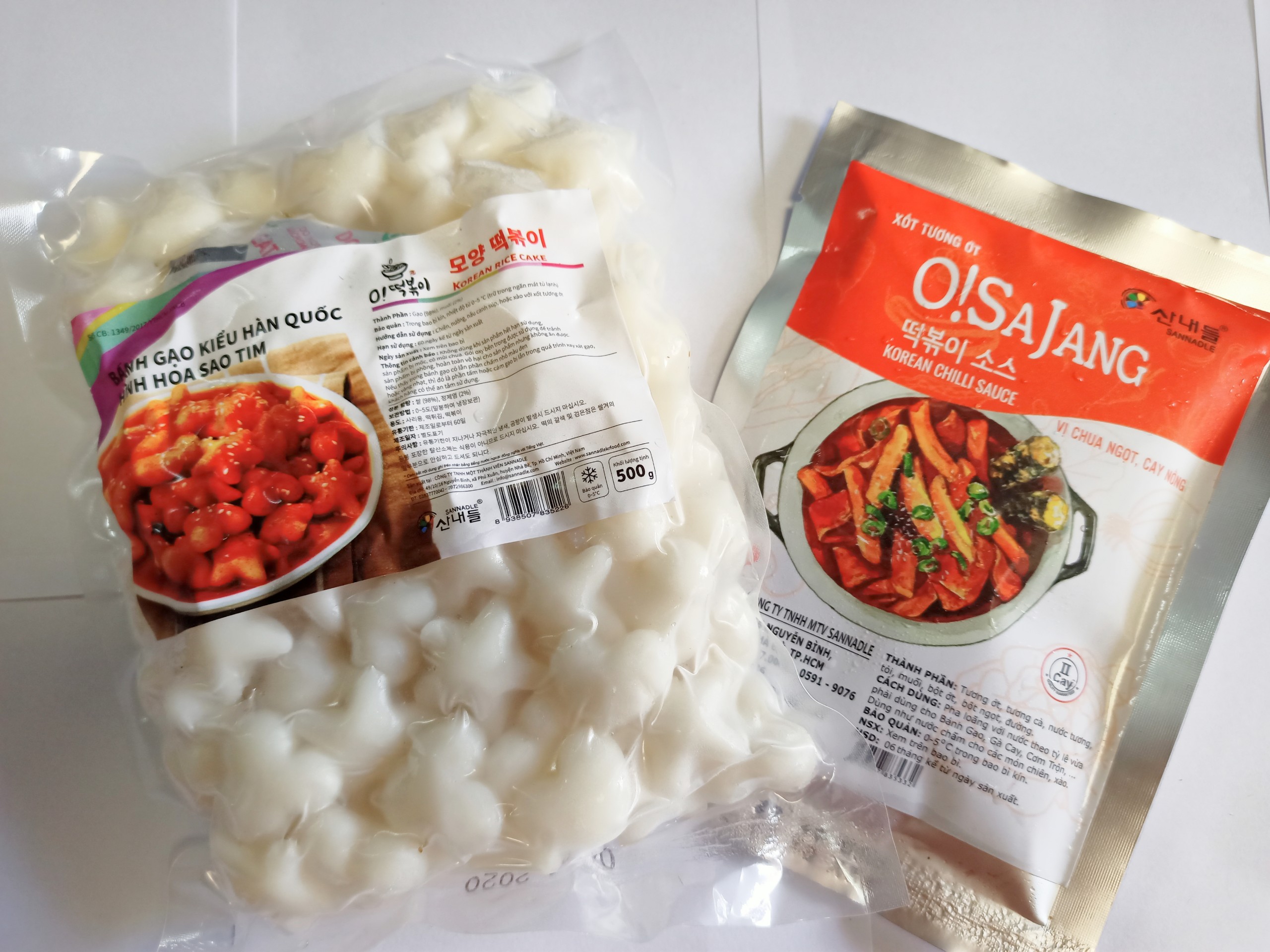 1kg bánh gạo hoa sao tim kèm gói sốt tương cay Osajang 200g cực ngon_Monhi_Food