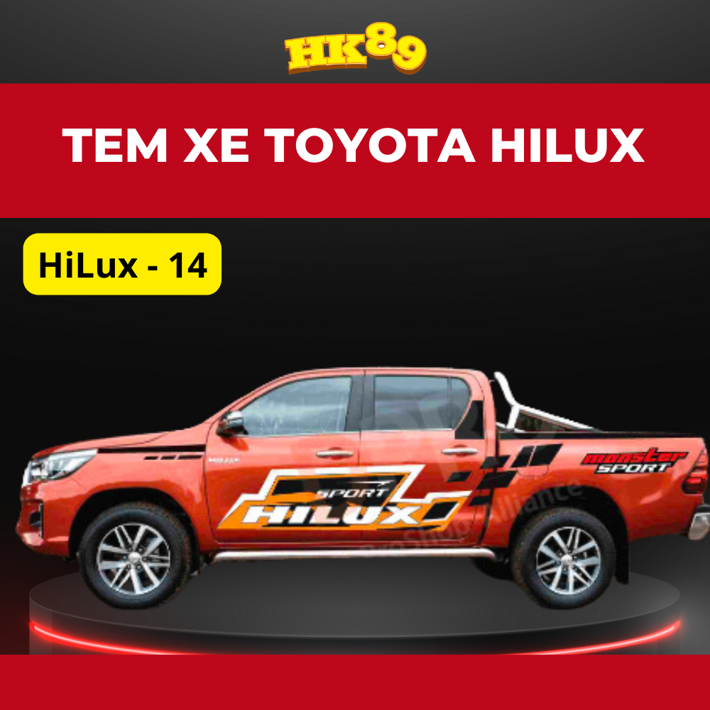 Tem dán xe TOYOTA HILUX - Mẫu 14 - Tem dán cao cấp