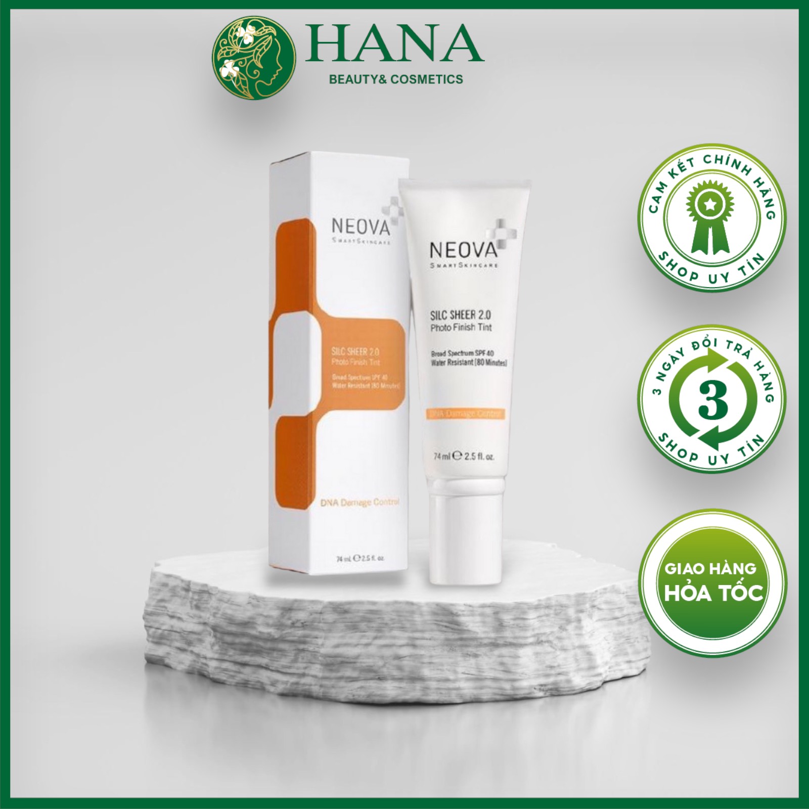 Kem nền BB chống nắng bảo vệ da Neova Silc Sheer 2.0 SPF40 74ml,kem chống nắng nâng tone neova