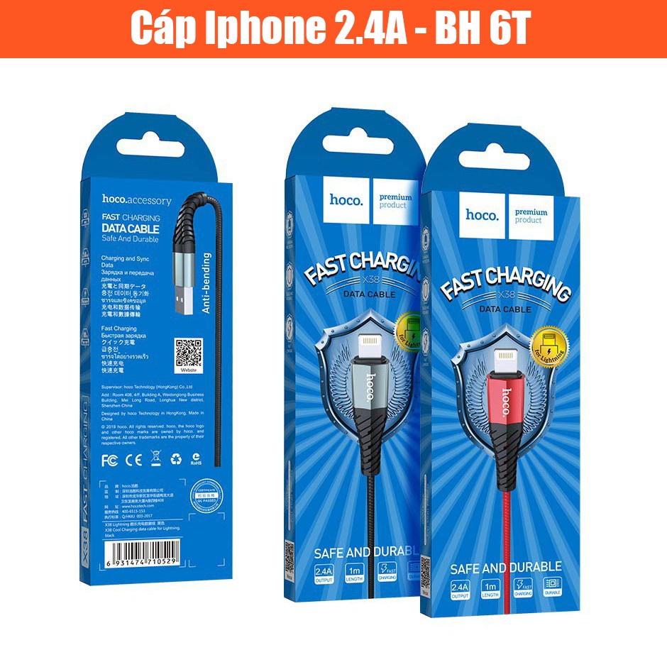 Cáp sạc nhanh 2.4A cho Iphone