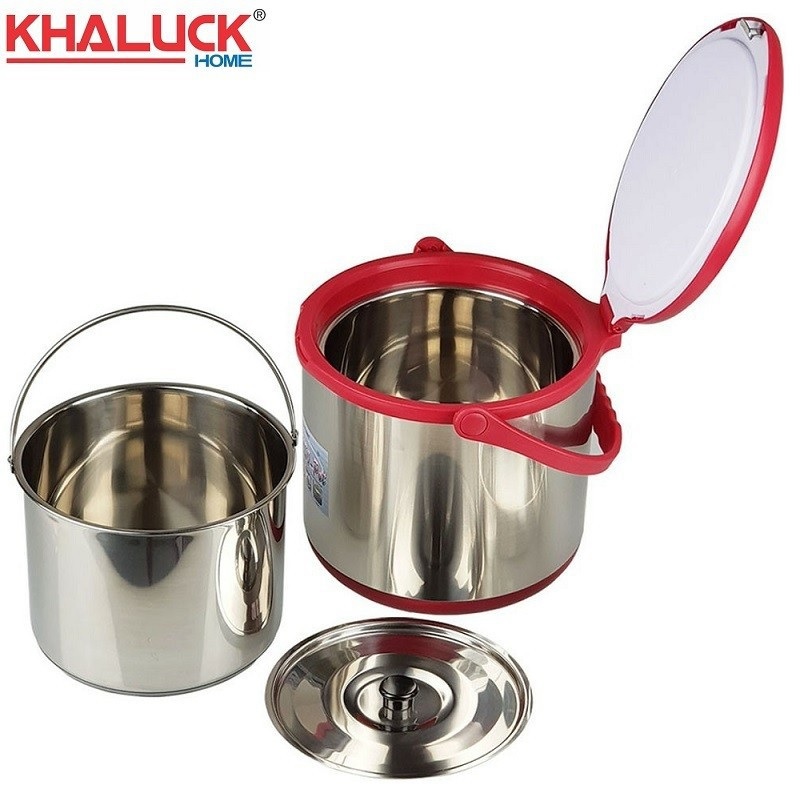    XẢ KHO   Nồi Ủ Chân Không Nồi Ủ Nhiệt Nồi Ủ Inox Giá Rẻ Khaluck Dung Tích 6 Lít Ủ Nóng Thức Ăn Chín Theo Cách Nấu Chậm Nên Bảo Toàn Được Dưỡng Chất Tay Cầm Bọc Nhựa Chống Nóng An Toàn Dễ Dàng Vệ Sinh Bảo Hành 1 Năm 