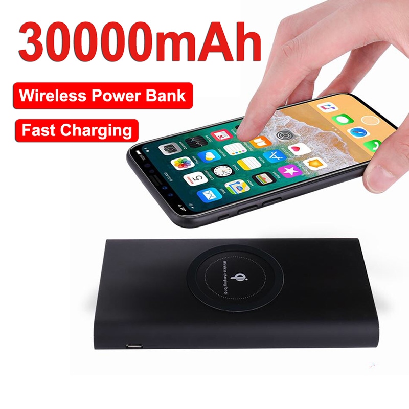 Wireless Power Bank 30000mAh High Capacity Portable Charger Fast Charging