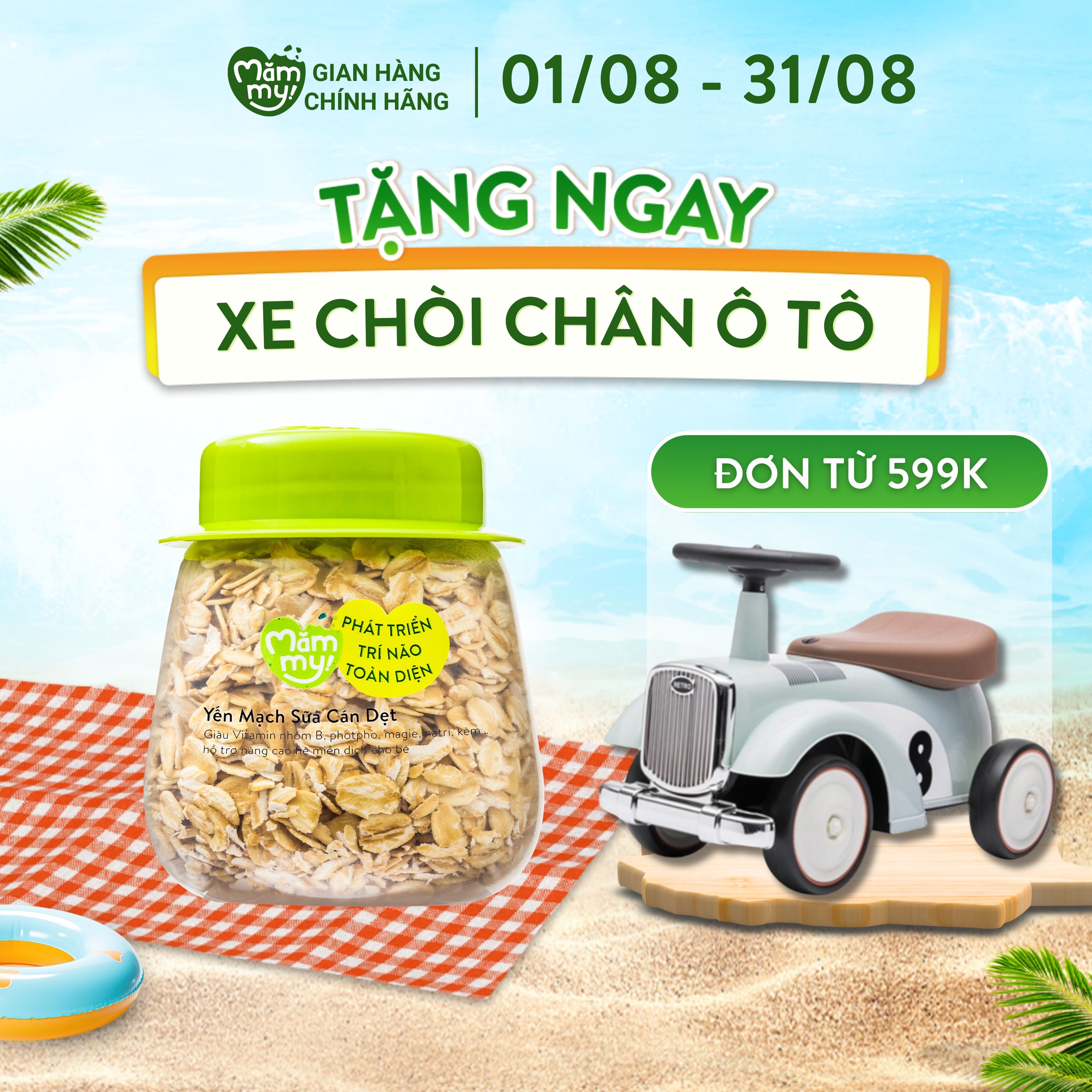 Yến Mạch Sữa Hữu Cơ cho bé ăn dặm Mămmy - bổ sung dinh dưỡng cho bé từ 6 tháng tuổi hũ 80g