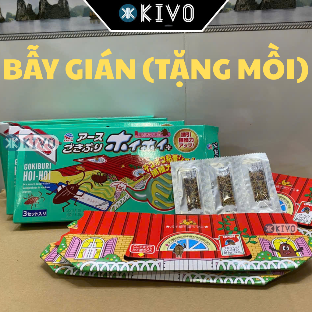 Combo 9 Miếng Bẫy Gián ARS HOI-HOI Nhật Bản 1 Hộp 3 Vỉ – Tấm Dính Gián Không Hóa Chất, An Toàn-KIVO