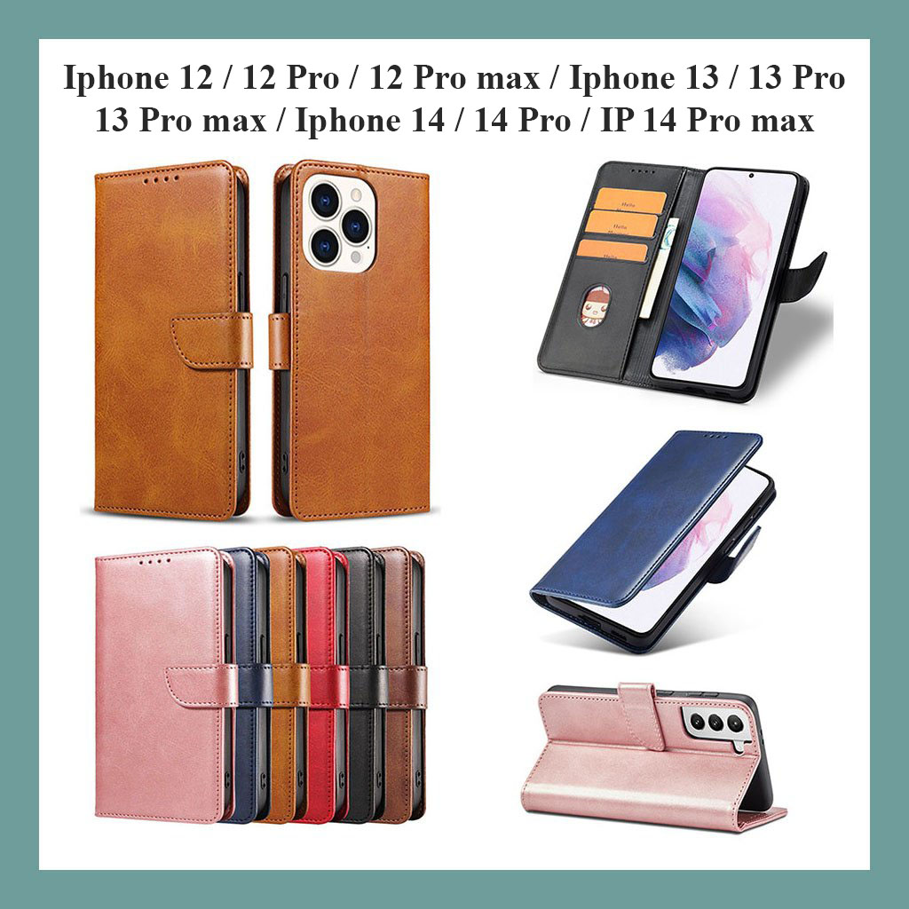 Bao da kiểu ví iphone 12 , 12 pro , 12 pro max , iphone 13 , 13 pro , 13 pro max iphone 14 , 14 pro 14 pro max