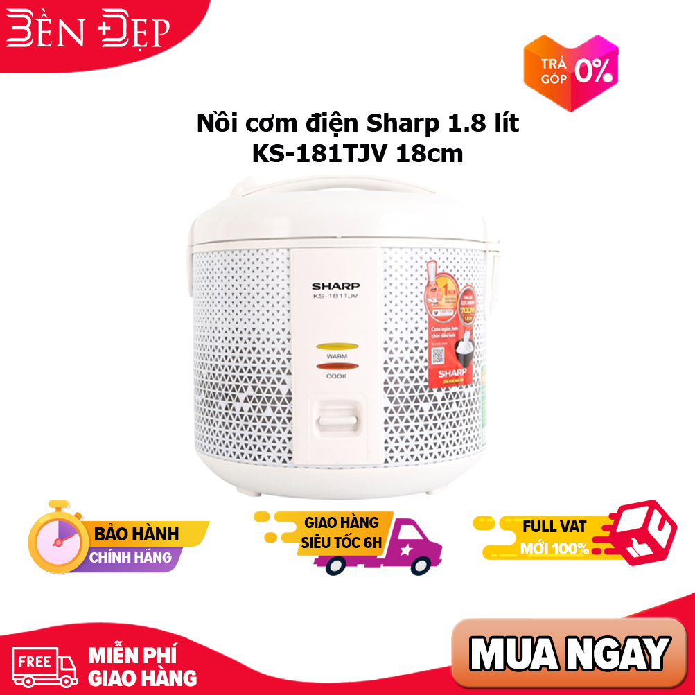 Nồi cơm điện sharp 1.8 lít ks-181tjv