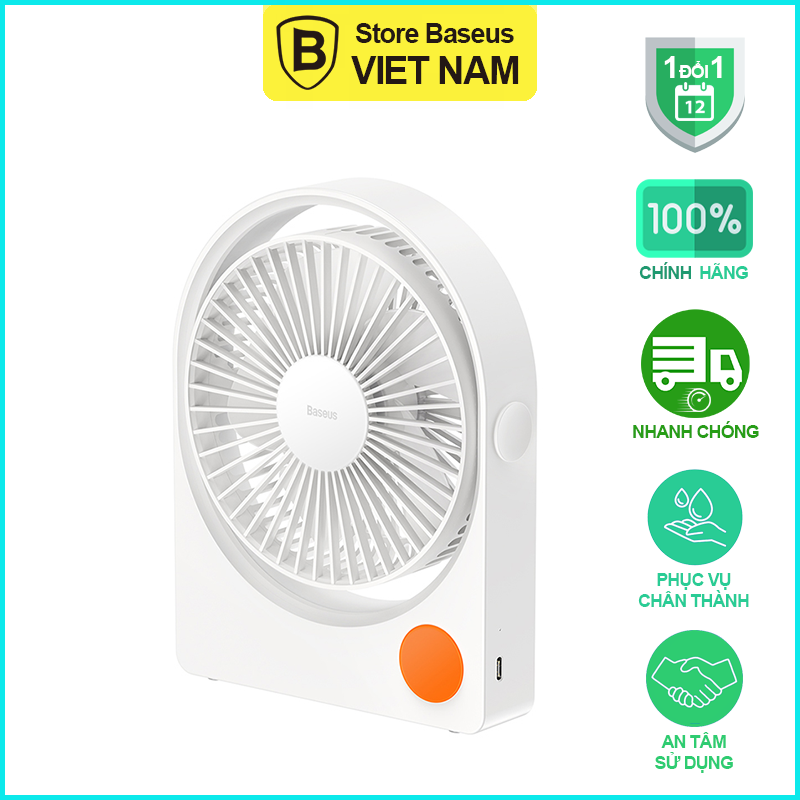 Quạt Tích Điện Mini Baseus Serenity Desktop Fan Pro White| Store Baseus bảo hành 12 tháng