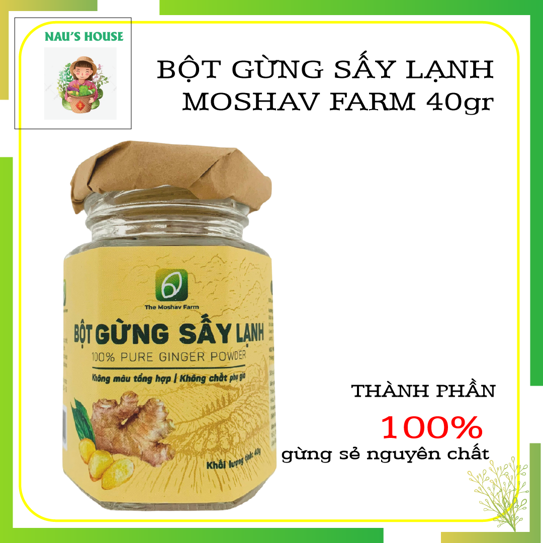 Bột gừng sẻ sấy lạnh Moshav Farm hủ 40gr nguyên chất