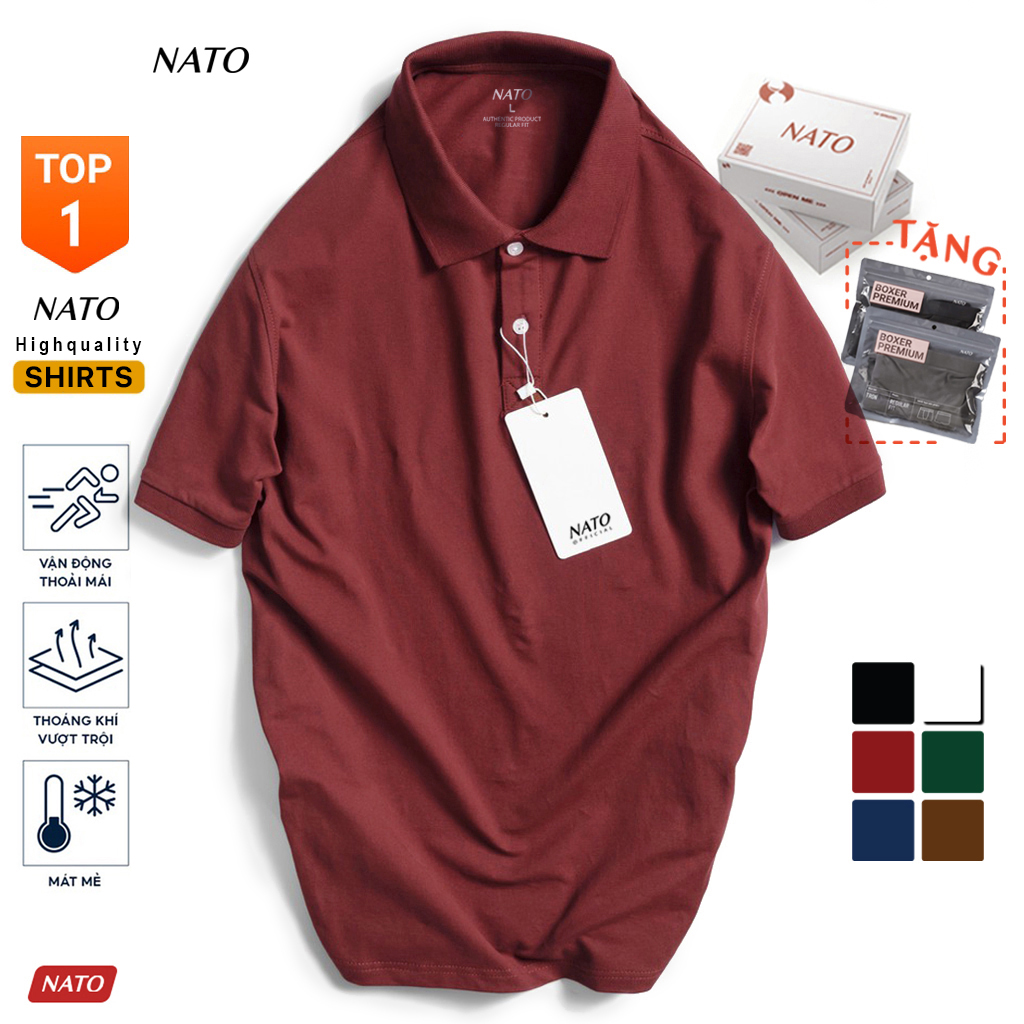 Áo thun polo nam basic vải cotton cá sấu cao cấp basic đẹp tay ngắn có cổ màu trắng đen đỏ xanh navy trơn họa tiết nato