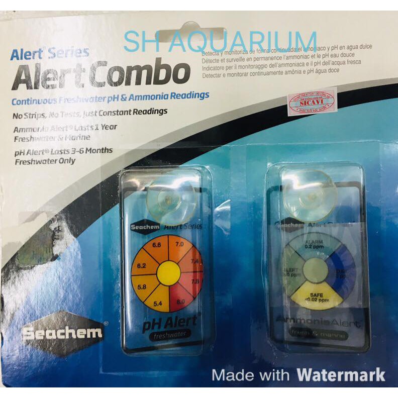 [HOÀN TIỀN 10%]Theo dõi nồng độ Amonia và PH trong hồ cá cảnh Seachem Combo Alert PH&NH3 (6TH)