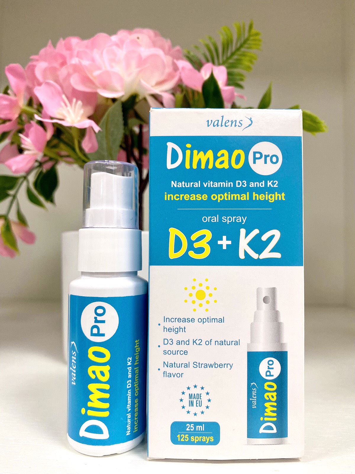 Dimao pro d3 + k2 chai xịt giúp tăng cường hấp thu canxi cho bé hàng nhập khẩu