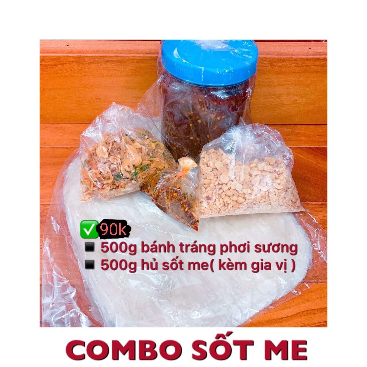 Combo 500g bánh tráng phơi sương +500g gia vị