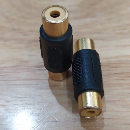 Jack nối 2 đầu rca hoa sen cái mạ đồng - audi190