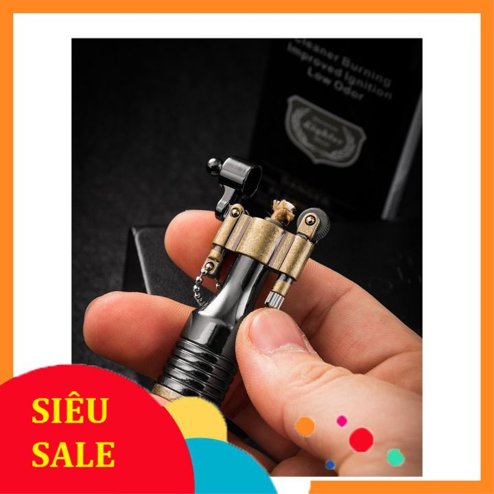 Bật lửa xăng đá kiêm móc khóa HY603 phong cách cổ điển