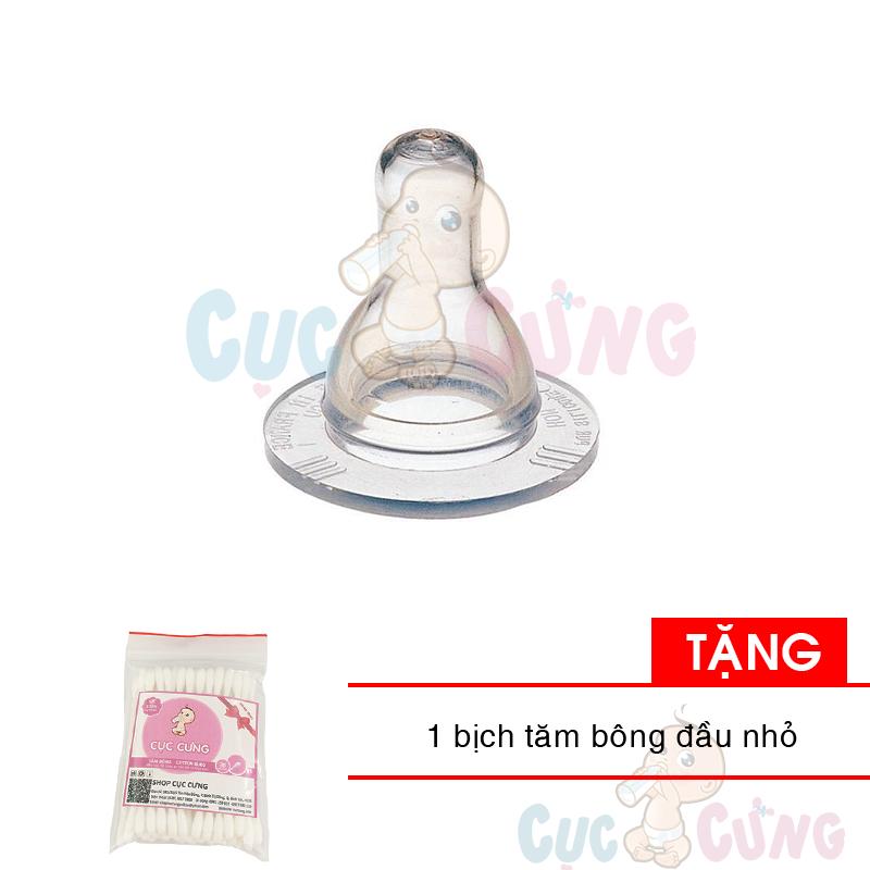 Ty bình sữa Agi cổ thường size L - đơn Tặng 1 bịch tăm bông đầu nhỏ - num vu binh sua