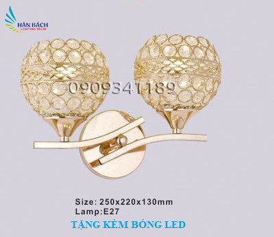 Đèn treo tường hình pha lê hiện đại, đèn treo tường phòng ngủ, chụp đèn,đèn cầu thang