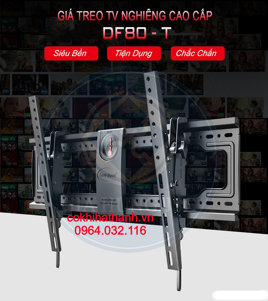 GIÁ TREO TIVI NGHIÊNG NHẬP KHẨU NORTH BAYOU DF80 (60-80 INCH)